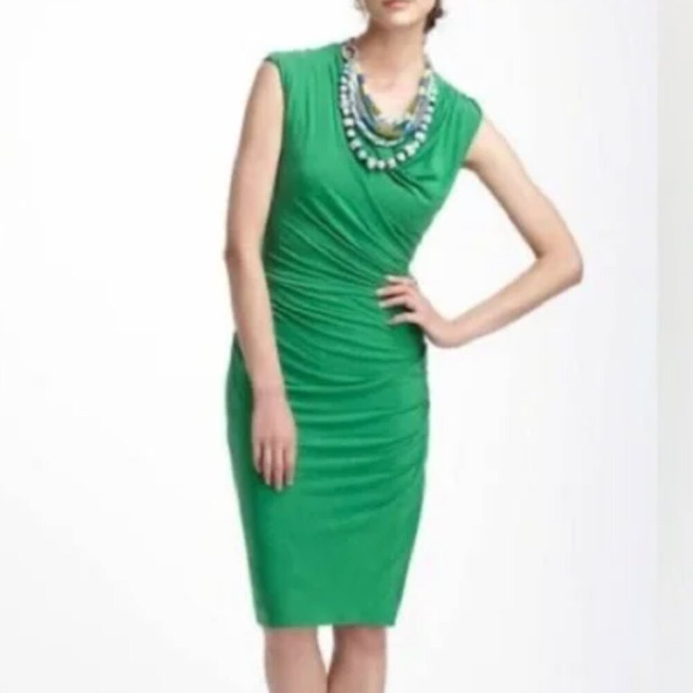 Anthropologie Bordeaux Given Then Gathered Column Dress